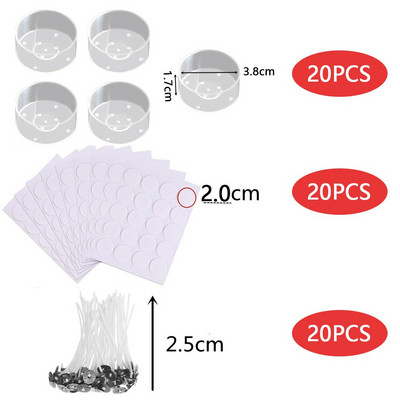 20db Szív Üres Műanyag Tealámpás csészék Gyertya viasz dobozok Üvegek Tokok Tartályok Gyertyatartó Formák Barkácsolás Gyertyakészítés Party Dekor