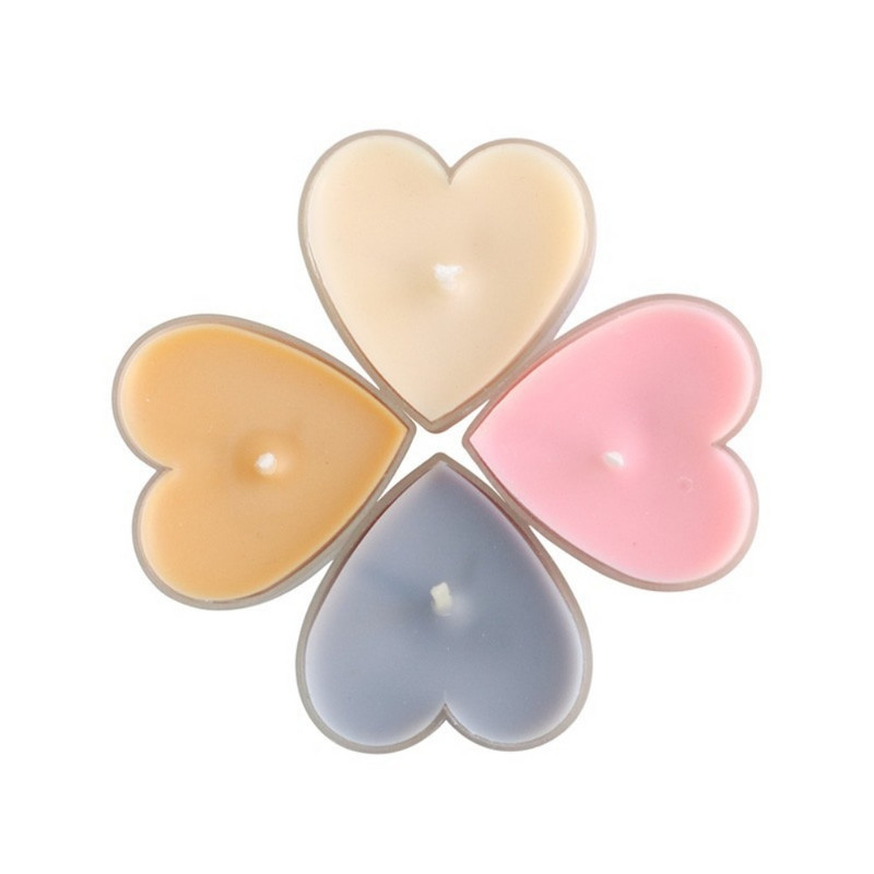 20db Szív Üres Műanyag Tealámpás csészék Gyertya viasz dobozok Üvegek Tokok Tartályok Gyertyatartó Formák Barkácsolás Gyertyakészítés Party Dekor