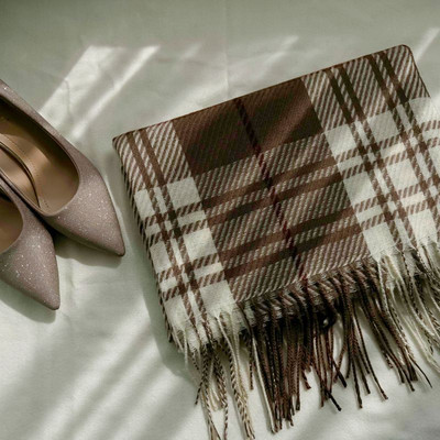 Καρό γυναικείο κασκόλ μήκους 180cm