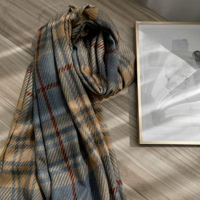 Καρό γυναικείο κασκόλ μήκους 180cm