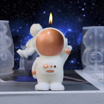Χαριτωμένα αρωματικά καλούπια κεριών αστροναύτης για DIY Σαπούνι σεληνιακής ανθρώπινης αρώματος Cosmonaut Διακόσμηση σπιτιού