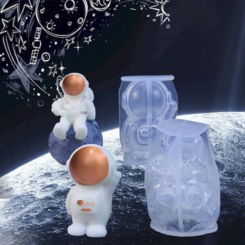 Сладък астронавт Силиконови форми за ароматна свещ за Направи си сам Lunar Human Aromath Soap Cosmonaut Chocolate Cube Форма за декорация на дома