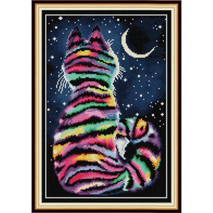 Spalvingas gyvūnų raštų spausdinimo kryželiu rinkinys abstrakčiojo meno piešimas gyvūnams 14CT 11CT siuvinėjimo rinkinys DIY rankdarbių siuvinėjimas