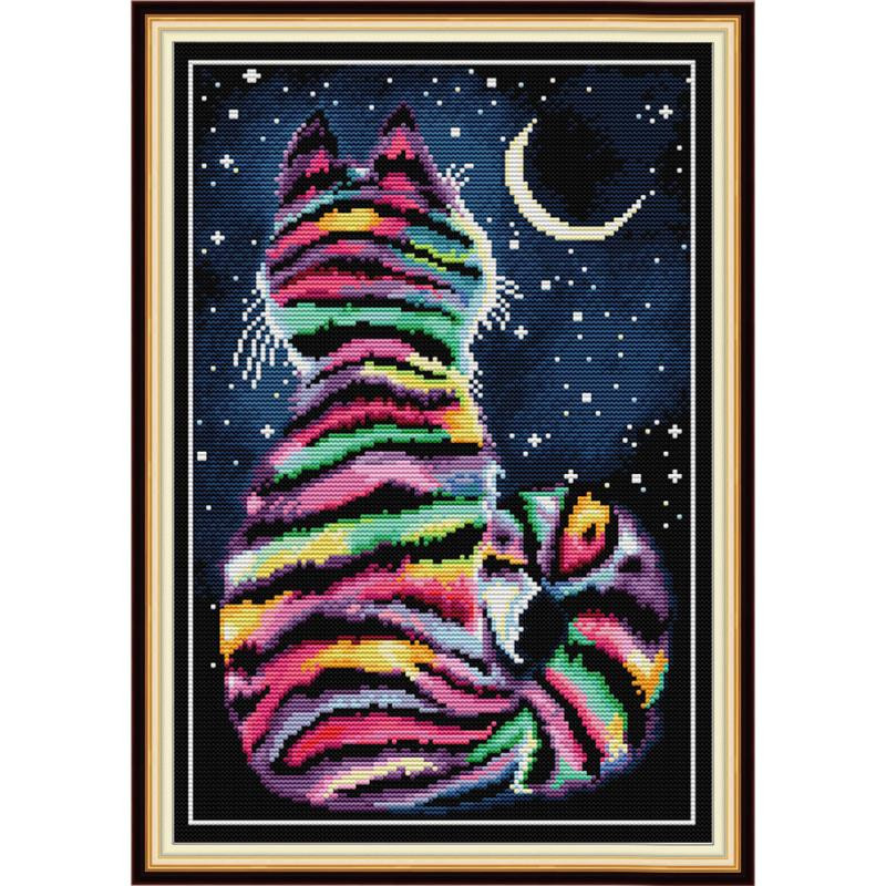 Spalvingas gyvūnų raštų spausdinimo kryželiu rinkinys abstrakčiojo meno piešimas gyvūnams 14CT 11CT siuvinėjimo rinkinys DIY rankdarbių siuvinėjimas