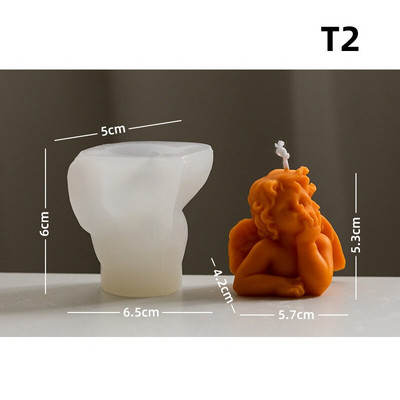 3D înger silicon mucegai săpun handmade lumânări parfumate mucegai DIY fondant tort ciocolată argilă ipsos matriță lumânări rășină