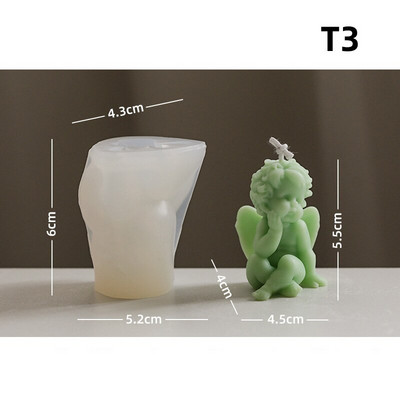 3D înger silicon mucegai săpun handmade lumânări parfumate mucegai DIY fondant tort ciocolată argilă ipsos matriță lumânări rășină