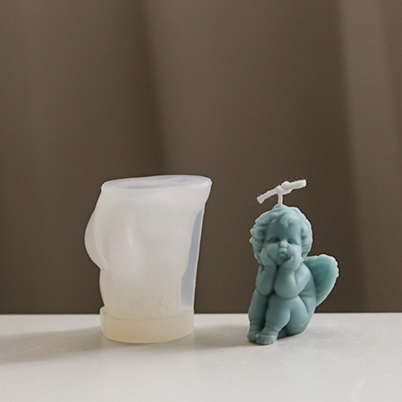 3D înger silicon mucegai săpun handmade lumânări parfumate mucegai DIY fondant tort ciocolată argilă ipsos matriță lumânări rășină