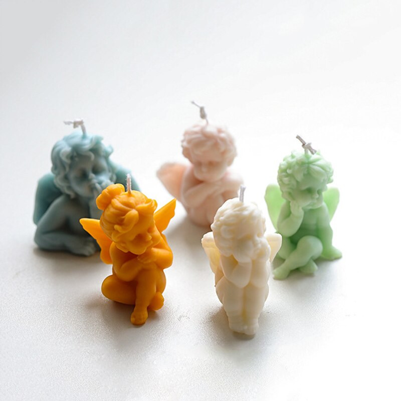 3D înger silicon mucegai săpun handmade lumânări parfumate mucegai DIY fondant tort ciocolată argilă ipsos matriță lumânări rășină