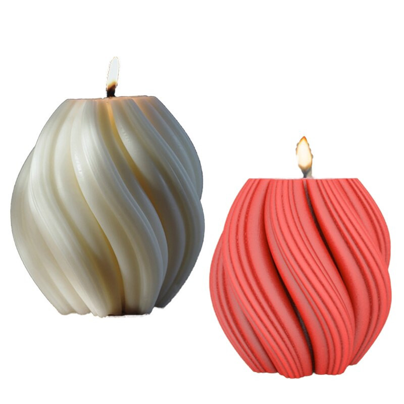 Abstraktne kunst geomeetrilised pöörlevad lained silikoonküünla vorm DIY veerg küünal seebi vaigust vormi kingitused käsitöö kodusisustus