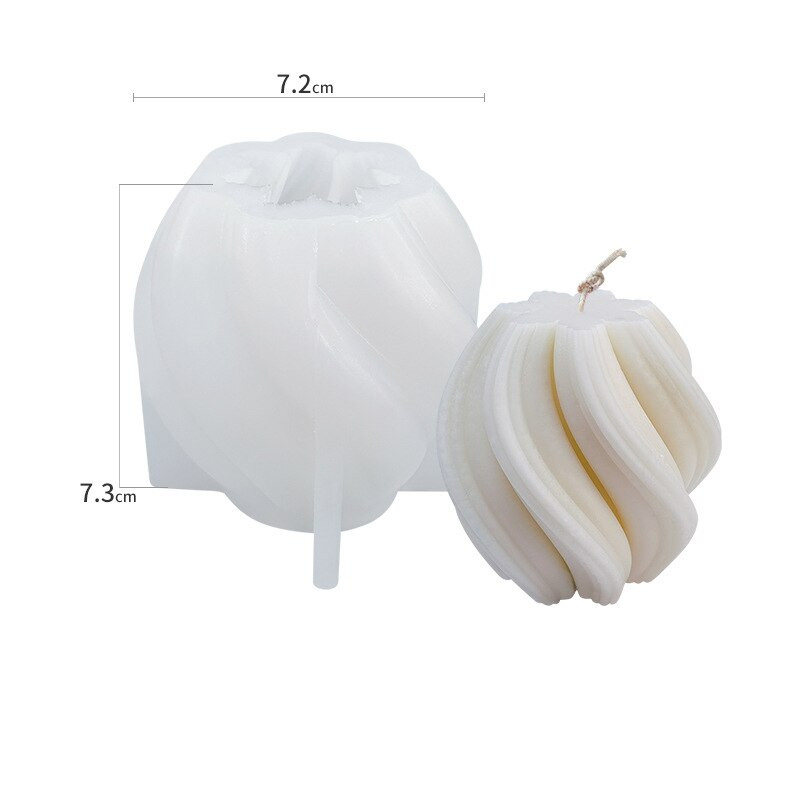 Abstraktne kunst geomeetrilised pöörlevad lained silikoonküünla vorm DIY veerg küünal seebi vaigust vormi kingitused käsitöö kodusisustus