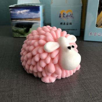 3D Сладка овца Силиконови форми за свещи Форми Направи си сам Изработка на свещи Ръчно изработен сапун Глина Гипс Смола Занаяти Форми Инструменти за декориране на торти