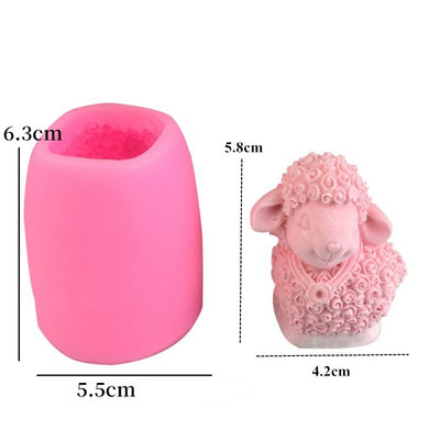 Τρισδιάστατα χαριτωμένα καλούπια κεριών σιλικόνης προβάτων Forms DIY Κεριά Κατασκευή Χειροποίητο Σαπούνι Πηλός Γύψος Ρητίνη Χειροτεχνία Καλούπια Εργαλεία διακόσμησης τούρτας