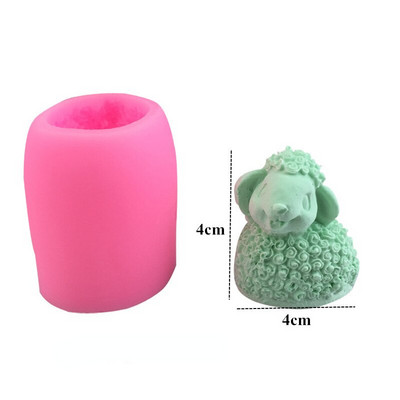 Τρισδιάστατα χαριτωμένα καλούπια κεριών σιλικόνης προβάτων Forms DIY Κεριά Κατασκευή Χειροποίητο Σαπούνι Πηλός Γύψος Ρητίνη Χειροτεχνία Καλούπια Εργαλεία διακόσμησης τούρτας