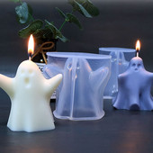Ghost Halloween Scented Candle Moulds σιλικόνης DIY Horror Skull Handmade Soap Gypsum Candle Making Mold Decoration Supplies