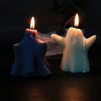 Призрак Свещ с аромат на Хелоуин Силиконови форми Направи си сам Череп на ужасите Ръчно изработен сапун Гипсова свещ Мухъл за правене на декорация на дома