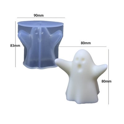 Ghost Halloween Scented Candle Moulds σιλικόνης DIY Horror Skull Handmade Soap Gypsum Candle Making Mold Decoration Supplies
