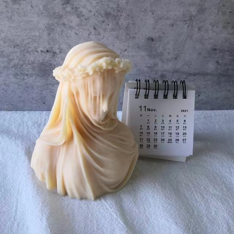 Veil Girl Lady Candle Mould Silicone DIY Bust Sculpture Maria Candle Mold Aroma Candles Καλούπια σιλικόνης για χειροτεχνίες 3d Handmade