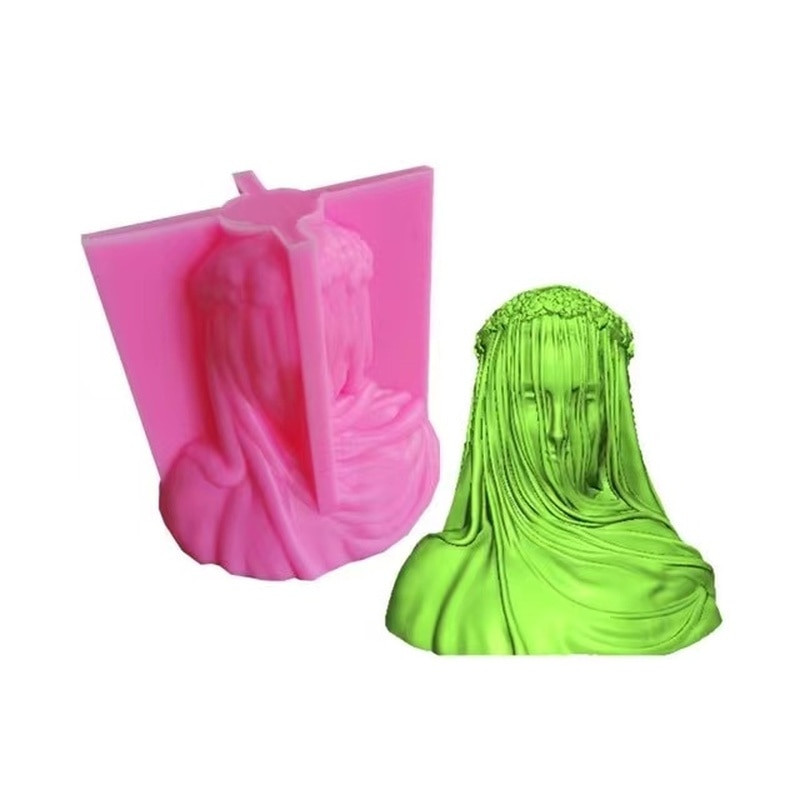 Veil Girl Lady Candle Mould Silicone DIY Bust Sculpture Maria Candle Mold Aroma Candles Καλούπια σιλικόνης για χειροτεχνίες 3d Handmade