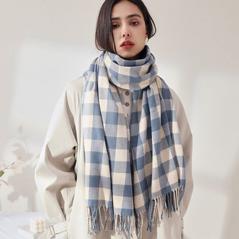 Стилен кариран зимен шал за жени