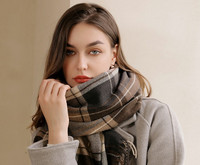 Casual Γυναικείο Καρό  κασκόλ  - Με Κρόσια