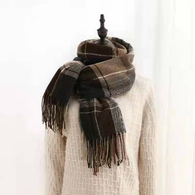 Casual Γυναικείο Καρό  κασκόλ  - Με Κρόσια