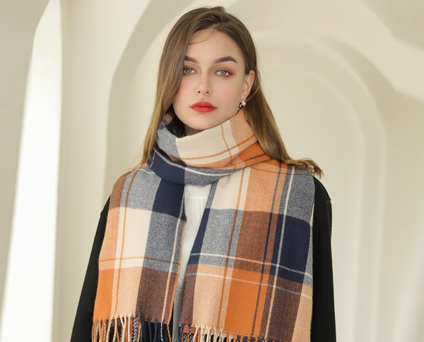 Casual Γυναικείο Καρό  κασκόλ  - Με Κρόσια