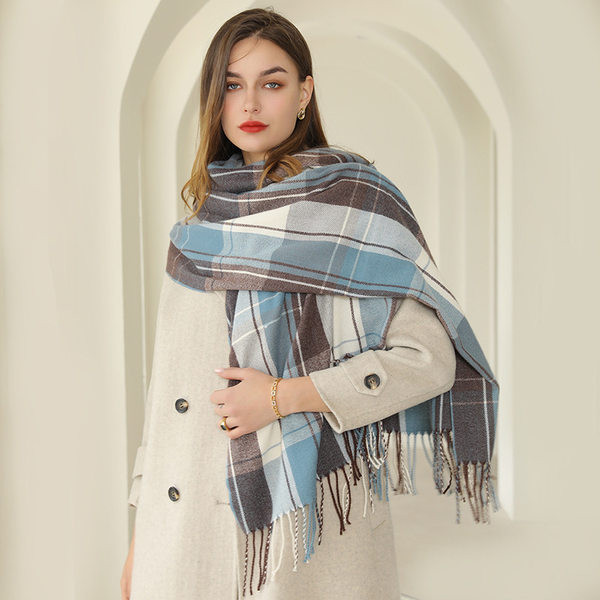 Casual Γυναικείο Καρό  κασκόλ  - Με Κρόσια