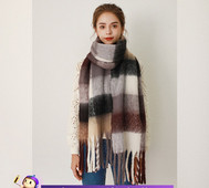 Γυναικείο  φουλάρι με κρόσσια - μήκος 206 cm