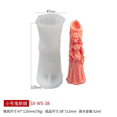 Noi cadouri de Halloween Mucegai pentru lumânări cu craniu zombie Mucegai din silicon Mucegai din rășină Materiale pentru lumânări Mucegai pentru lumânări Kit pentru lumânări