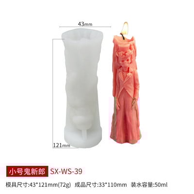 Noi cadouri de Halloween Mucegai pentru lumânări cu craniu zombie Mucegai din silicon Mucegai din rășină Materiale pentru lumânări Mucegai pentru lumânări Kit pentru lumânări