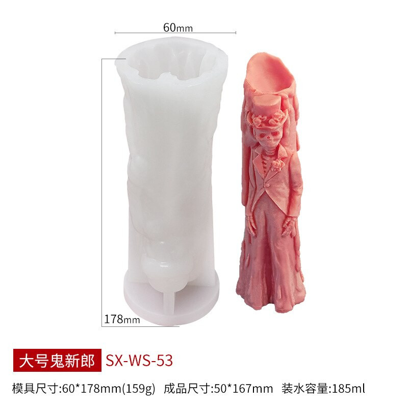 Noi cadouri de Halloween Mucegai pentru lumânări cu craniu zombie Mucegai din silicon Mucegai din rășină Materiale pentru lumânări Mucegai pentru lumânări Kit pentru lumânări