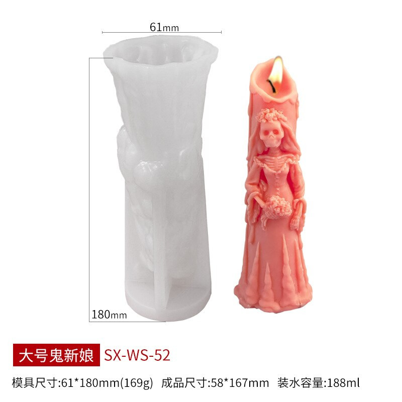 Noi cadouri de Halloween Mucegai pentru lumânări cu craniu zombie Mucegai din silicon Mucegai din rășină Materiale pentru lumânări Mucegai pentru lumânări Kit pentru lumânări