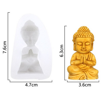 3D Свещ на Буда Фондан Силиконова форма Molde Silicona Buda Ароматерапия Инструменти за декориране на занаяти с восък Смола Velas Making Supplies