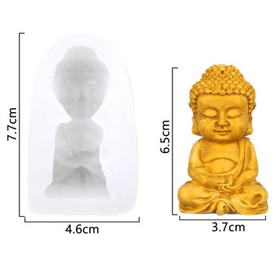 3D Buddha Candle Fondant Mould Silicone Molde Silicona Buda Aromatherapy Wax Craft Decorating Tools Resin Velas Making Supplies