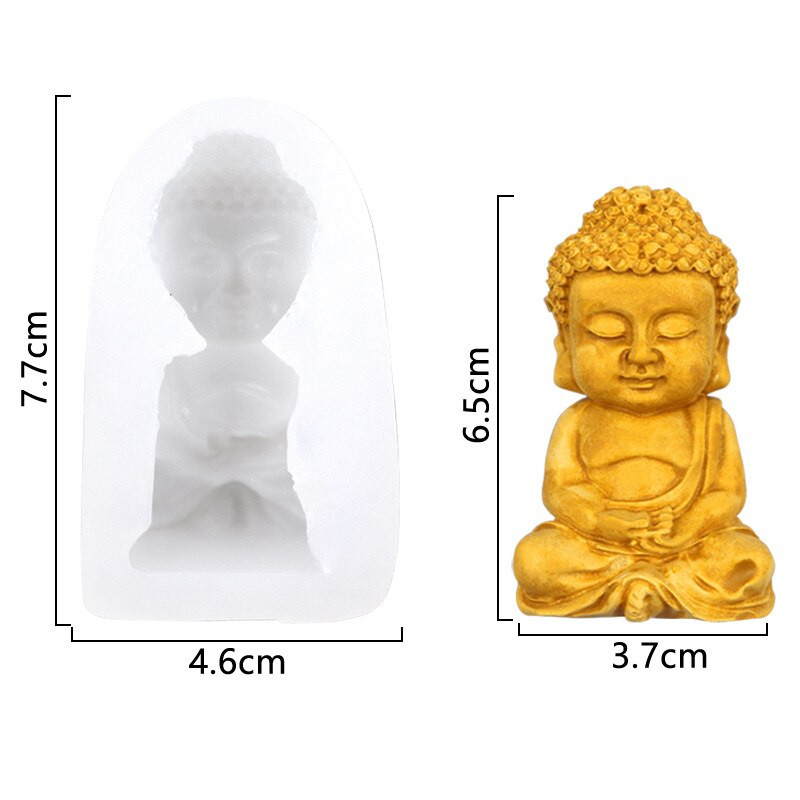 3D Buddha Candle Fondant Mould Silicone Molde Silicona Buda Aromatherapy Wax Craft Decorating Tools Resin Velas Making Supplies