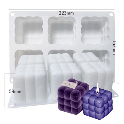 Suured 15/6 õõnsused mullikubliküünlad Aroomiteraapia silikoonvormivaht koogivormid 3D šokolaadist käsitsi valmistatud seebiga töövahend toidukvaliteediga