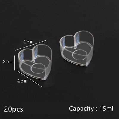 20 Σετ Flower Heart Empty Tealight Cups Κερί Κερί Κονσέρβες Βαζάκια Θήκες Δοχεία Καλούπια Διακόσμηση πάρτι Κηροπήγια DIY Κατασκευή κεριών