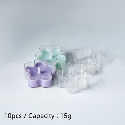 20 Σετ Flower Heart Empty Tealight Cups Κερί Κερί Κονσέρβες Βαζάκια Θήκες Δοχεία Καλούπια Διακόσμηση πάρτι Κηροπήγια DIY Κατασκευή κεριών