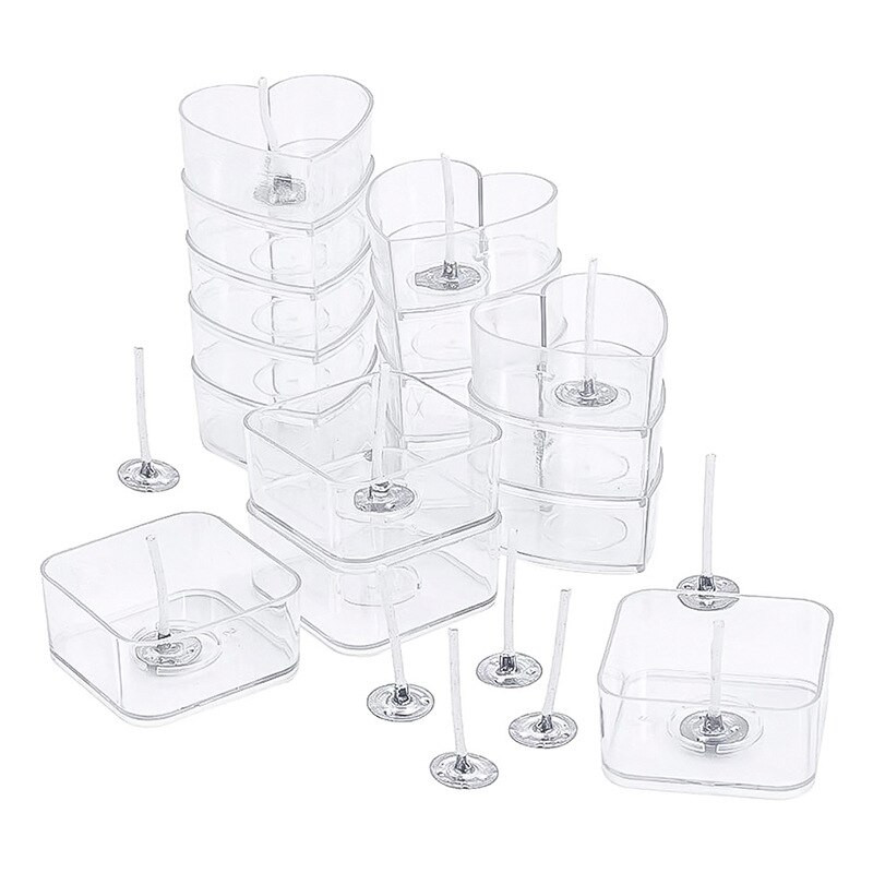 20 Σετ Flower Heart Empty Tealight Cups Κερί Κερί Κονσέρβες Βαζάκια Θήκες Δοχεία Καλούπια Διακόσμηση πάρτι Κηροπήγια DIY Κατασκευή κεριών