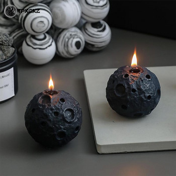 1 бр. 3D силиконова форма за свещ във формата на луна Епоксидна гипсова форма за шоколадова украса за декорация на дома Ароматна домашна форма за свещи