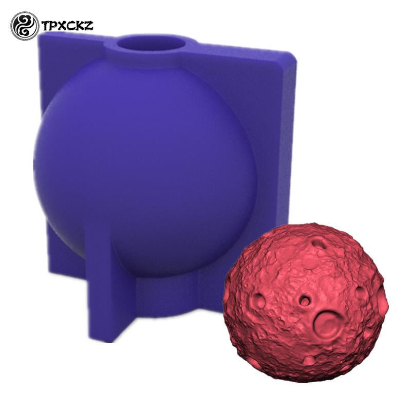 1 τεμ. 3D Moon Shape Mould Silicone Mould Epoxy Gypsum Fondant Schocolate Mold Διακόσμηση σπιτιού Αρωματικό σπιτικό καλούπι κεριών