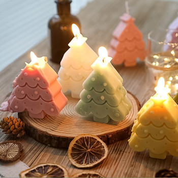 3D коледна елха силиконова форма за свещи Направи си сам ръчно изработена форма за свещи от снежен човек Занаятчийска форма Подарък за декорация на дома Коледна свещ форма
