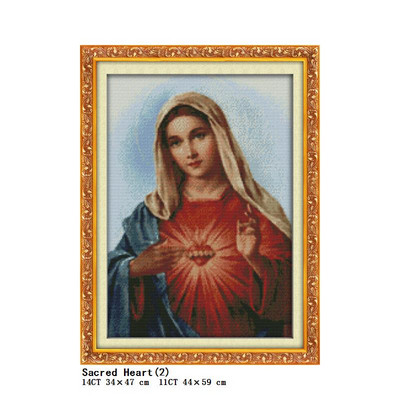 Jėzaus Šventoji Širdis Kristus Religinės figūros Tapybos skaičius Spausdinimas „Pasidaryk pats“ kryžminio dygsnio rinkinys DMC 11CT 14CT siuvinėjimo rankdarbių rinkinys