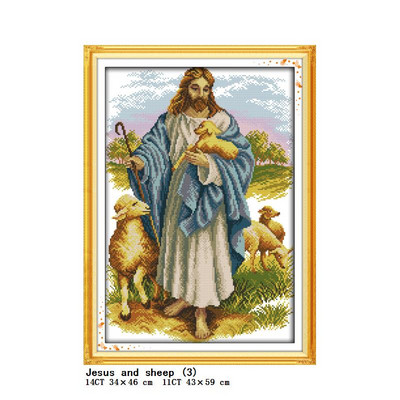 Jėzaus Šventoji Širdis Kristus Religinės figūros Tapybos skaičius Spausdinimas „Pasidaryk pats“ kryžminio dygsnio rinkinys DMC 11CT 14CT siuvinėjimo rankdarbių rinkinys