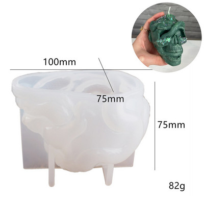 Καλούπι σιλικόνης 3D Skeleton Head Double Snake Skull Skull Halloween Horror Καλούπι κεριού Καλούπι τσιμέντου γύψου ρητίνης για χειροτεχνία