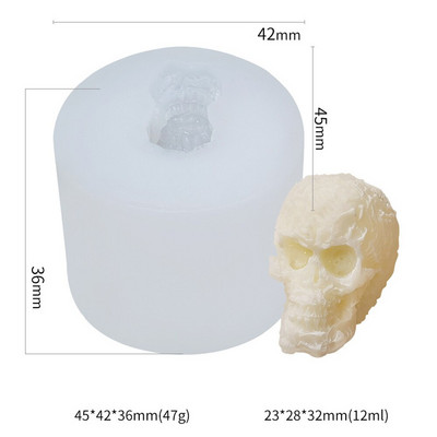 Καλούπι σιλικόνης 3D Skeleton Head Double Snake Skull Skull Halloween Horror Καλούπι κεριού Καλούπι τσιμέντου γύψου ρητίνης για χειροτεχνία