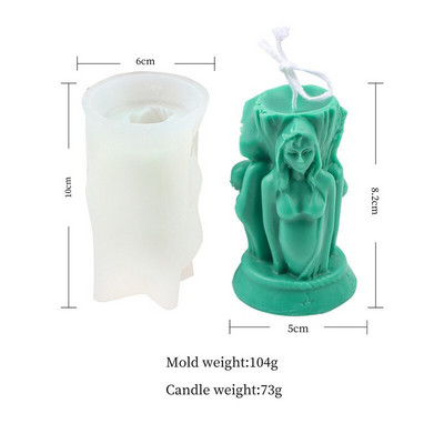 Božica s tri lica Silikonski kalup za svijeću DIY Skull Witch Kit za izradu svijeća Sapun Caly smola Kalup za kolače Pokloni Potrepštine za rukotvorine