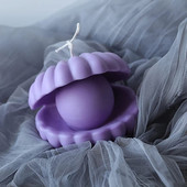 Mold pentru lumânări din silicon în formă de coajă de perlă Săpun cu aromă 3D pentru lumânări parfumate pentru coacere prăjituri, pentru meșteșuguri de artă lucrate manual