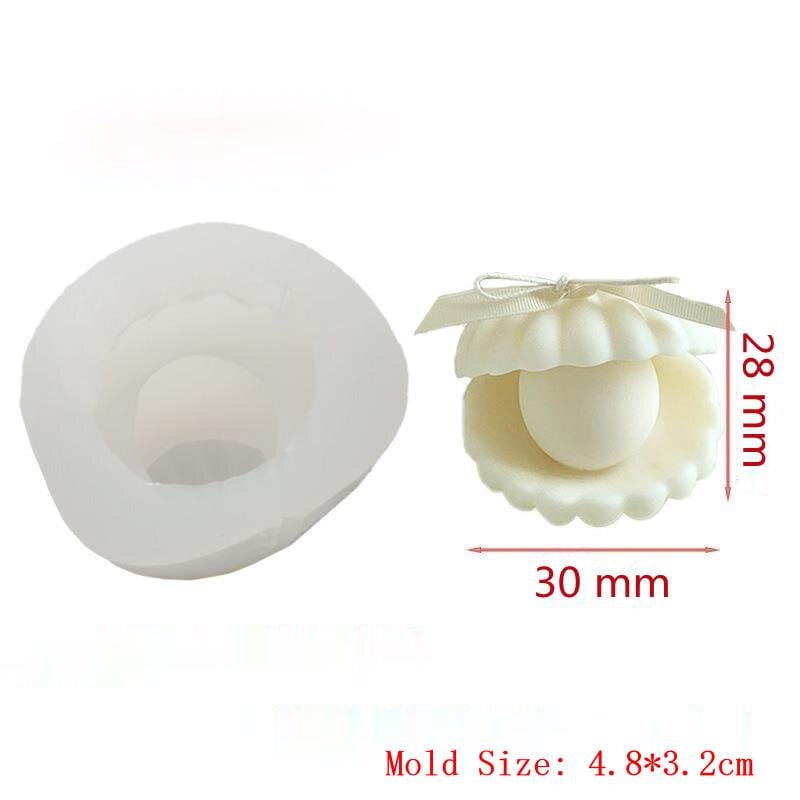 Mold pentru lumânări din silicon în formă de coajă de perlă Săpun cu aromă 3D pentru lumânări parfumate pentru coacere prăjituri, pentru meșteșuguri de artă lucrate manual