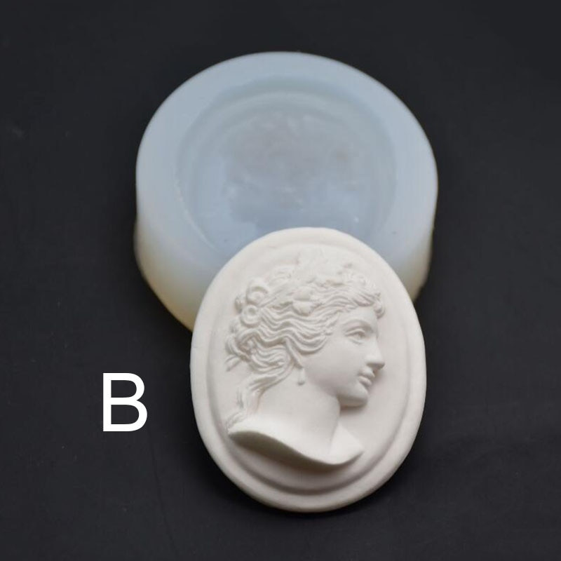 Modele pentru lumânări pentru aromaterapie Portret de doamnă Mucegai din silicon pentru ipsos Mucegai pentru lumânări lucrate manual